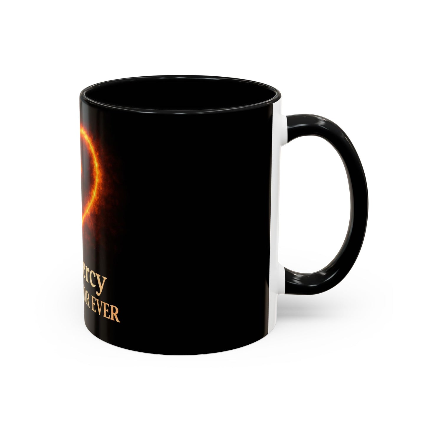 Christian Coffee Mug — "His Mercy Endureth Forever" Accent Mug (11/15 oz)