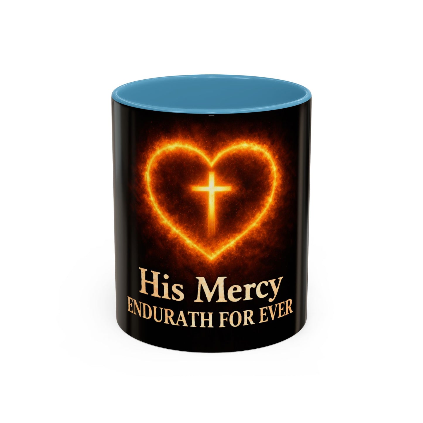 Christian Coffee Mug — "His Mercy Endureth Forever" Accent Mug (11/15 oz)