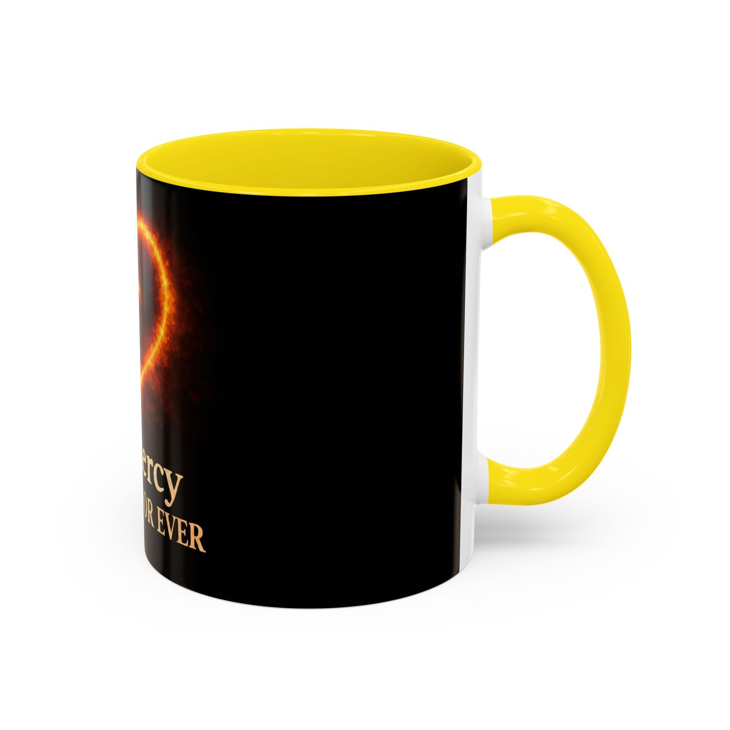 Christian Coffee Mug — "His Mercy Endureth Forever" Accent Mug (11/15 oz)