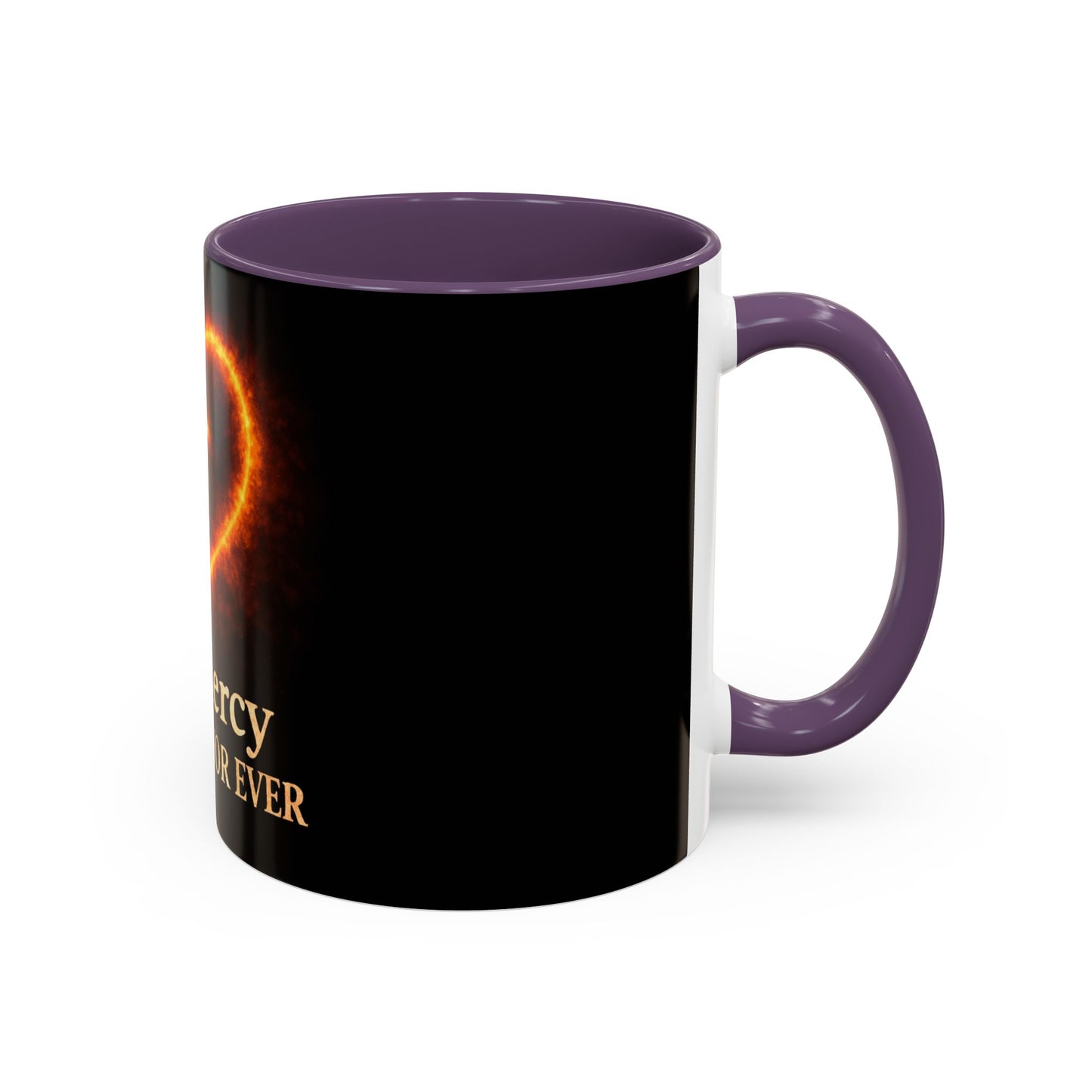 Christian Coffee Mug — "His Mercy Endureth Forever" Accent Mug (11/15 oz)