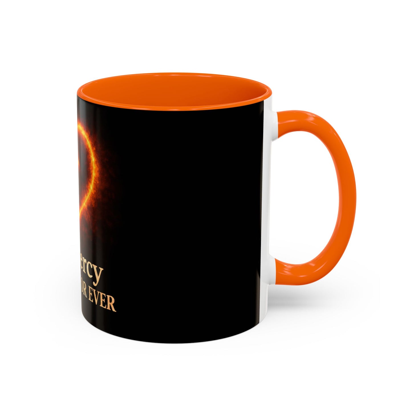 Christian Coffee Mug — "His Mercy Endureth Forever" Accent Mug (11/15 oz)