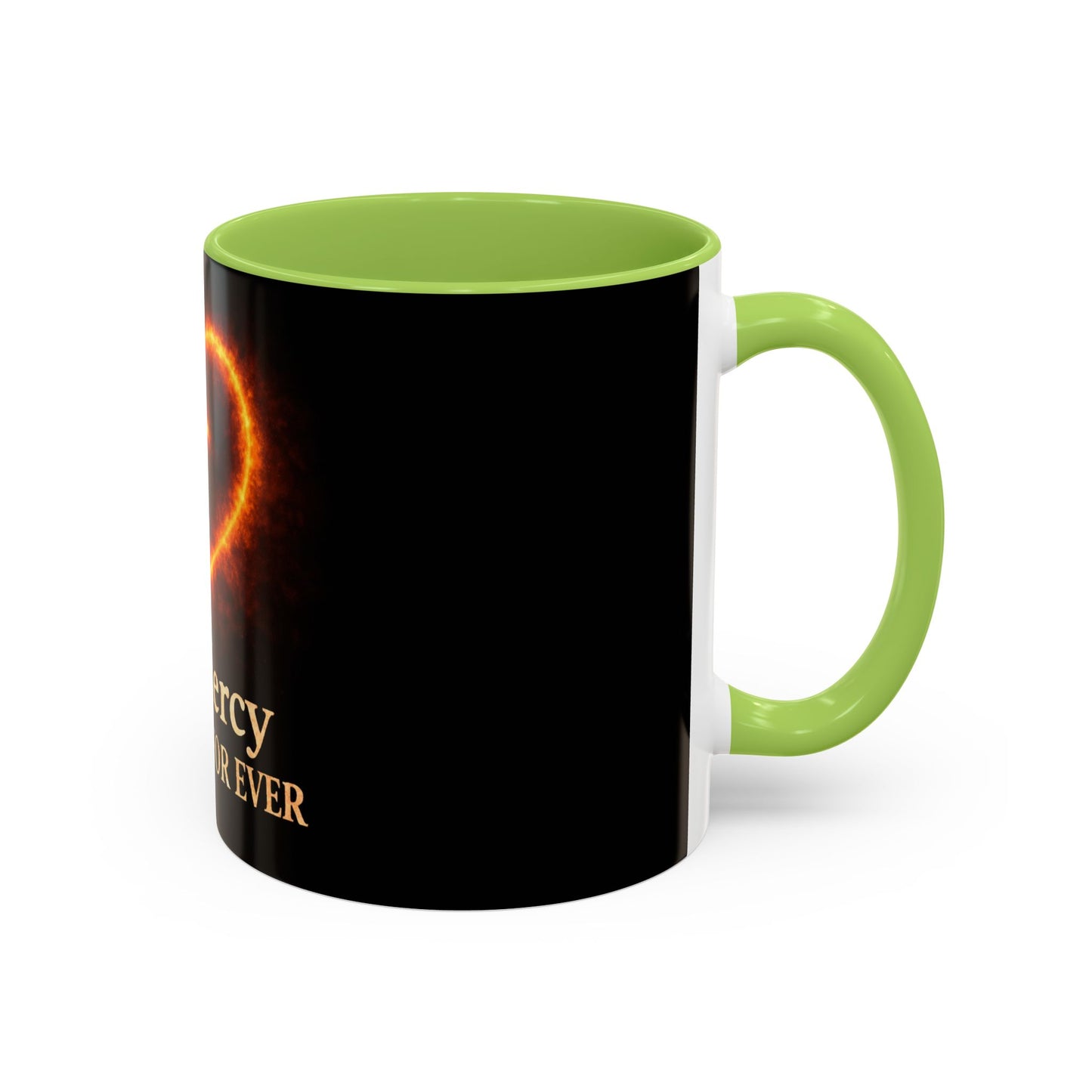 Christian Coffee Mug — "His Mercy Endureth Forever" Accent Mug (11/15 oz)