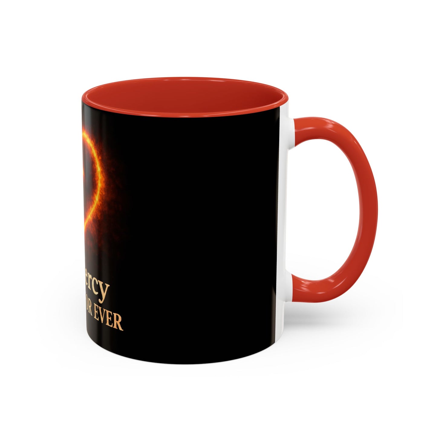 Christian Coffee Mug — "His Mercy Endureth Forever" Accent Mug (11/15 oz)