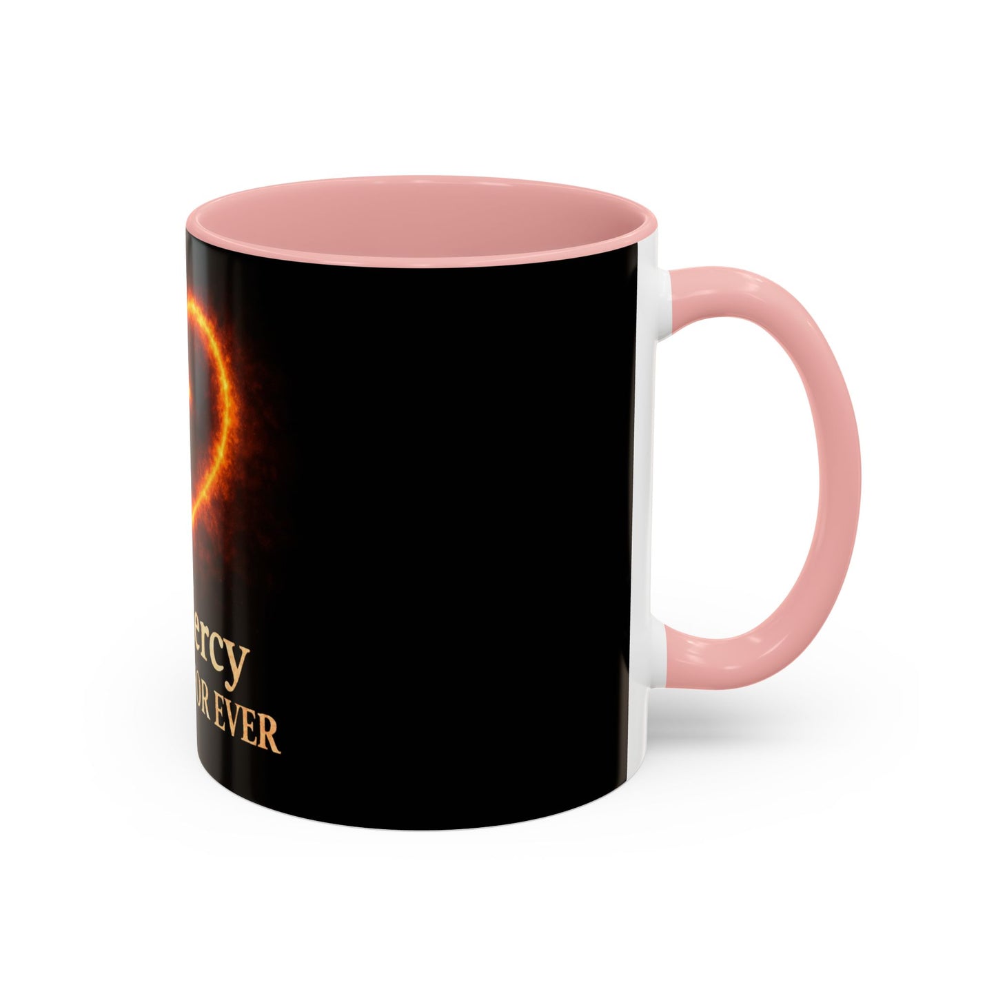 Christian Coffee Mug — "His Mercy Endureth Forever" Accent Mug (11/15 oz)